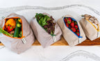 The Complete Set: Leafy Greens, Vegetable, Berry and Mushroom linen produce bags