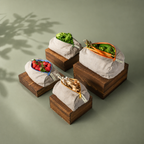 Ambrosia Complete Set of four reusable linen produce storage bags