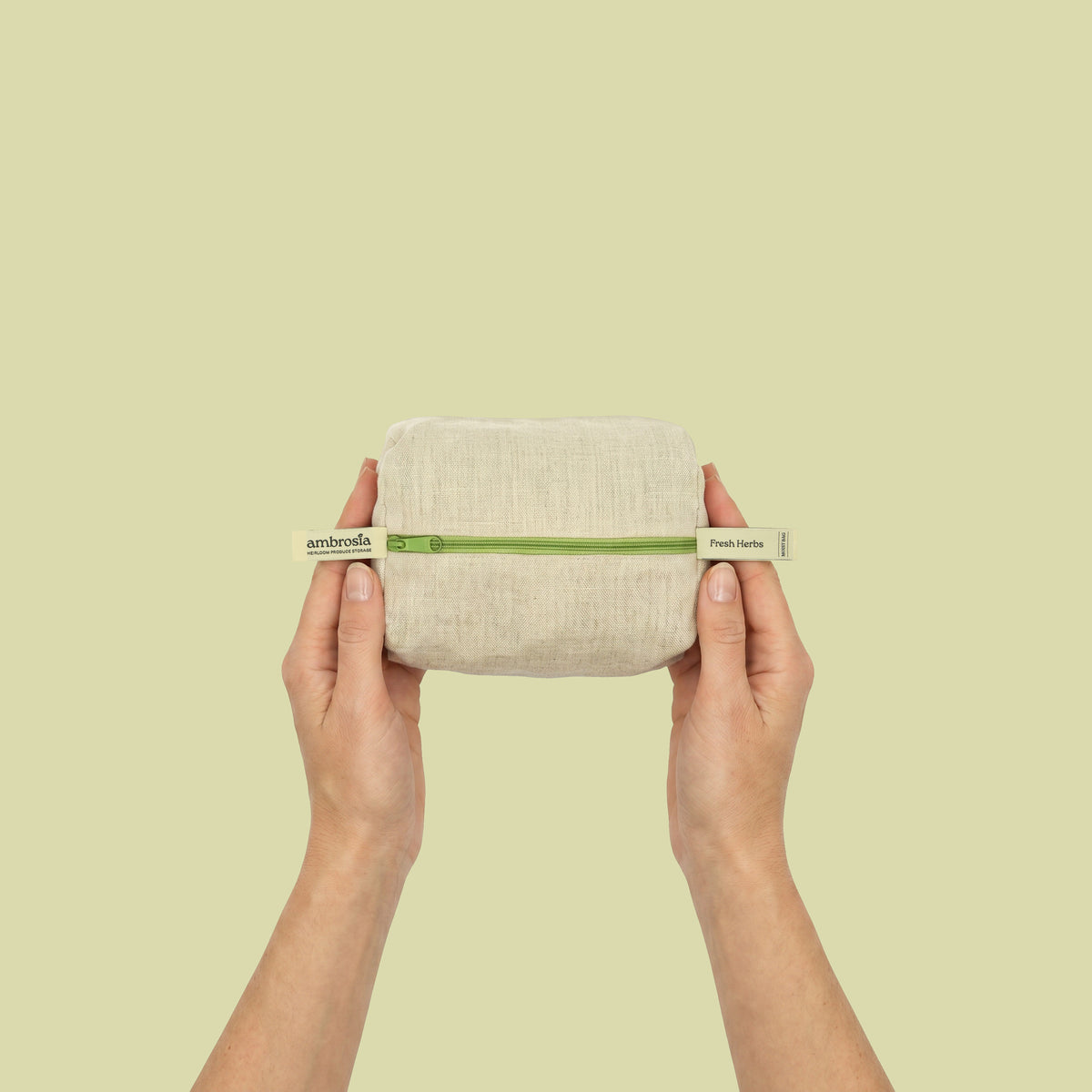 Ambrosia Fresh Herb Bag – reusable linen storage bag for fresh herbs, view 4
